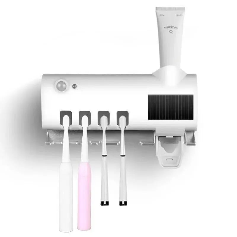 Toothbrush Sanitizer with UV Light & Toothpaste Dispenser